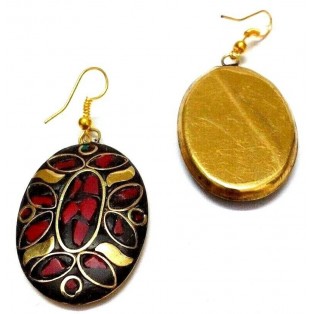 Retro Metal Earring - Ethnic Tribal Fusion - Drop Dangle Hook Long - Fashion 21